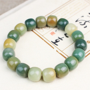 Bodhi Root <b>Bracelet</b> Single Circle Beads Unisex Everyday Wear Green Mango Style Hangzhou Origin - Product Image 3