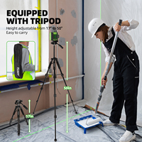 Niveau laser professionnel Huepar HM03CGT 12 lignes 360° pour extérieur avec trépied, modes manuel/automatique/impulsion, outil de précision à batterie longue durée