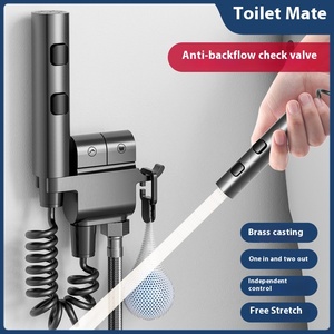 All-Copper High-Pressure Toilet Spray Gun with Stainless Steel <strong>Bidet</strong> Flusher Household Bathroom Cleaning Companion Made of Brass - Product Image 4