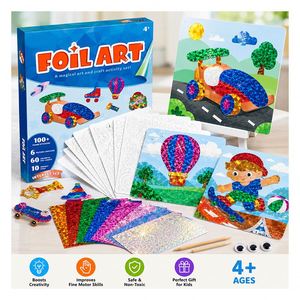 Kit d'art en feuille DIY écologique, autocollants en EVA pailletés, créatures de la forêt, activité créative, cadeau d'anniversaire pour enfants - Product Image 3