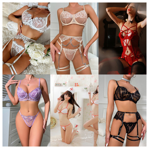 Factory Made Sexy Lace Lingerie Set Women's Underwire <b>Bra</b> Thong Garter Straps <b>Sheer</b> Hollow Out Bodysuit Costume See Through - Product Image 4