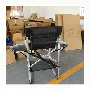 Chaise de coiffure multifonctionnelle d'extérieur, chaise de maquillage en aluminium, chaise pliante haute pour réalisateur avec appui-tête - Product Image 3