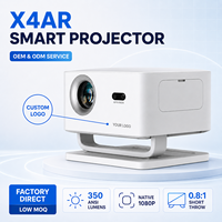 Projecteur LCD ROJIN X4AR en gros d'usine, décodage 8K, Full HD 1080P, correction automatique de la distorsion trapézoïdale verticale, projecteur sans fil OEM ODM