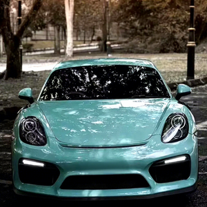 Film Vinyle Adhésif Brillant pour Voiture en Gros, PET PVC TPU Cast HD Brillant, Effet Cristal <span class=keywords><strong>Aqua</strong></span> Haze, Rouleau Complet 1.52x18M/5x60FT, Autocollants Brillants pour Voiture - Product Image 1