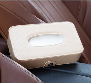 Boîte à mouchoirs portable en cuir pour voiture avec crochet pour pare-soleil et support de serviettes suspendu au dossier de siège, accessoire intérieur automobile - Product Image 4