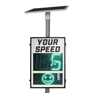 שלט מהירות רדאר סולארי - תצוגת LED מוארת של מהירותך לבטיחות בדרכים - Product Image 4