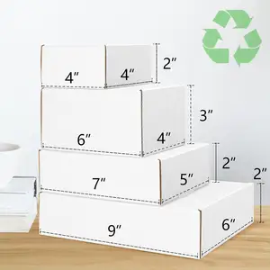 Custom Logo White Shipping Boxes For Small Business Recycled Mailer Small Cardboard Box Packaging