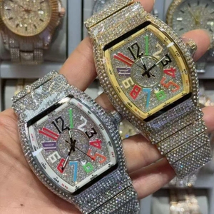 <span class=keywords><strong>Reloj</strong></span> de Lujo Hip Hop con Diamantes de Imitación, Cuarzo, Acero Inoxidable, Esfera con Indicador de Fecha/Día, Resistente al Agua 3BAR - Product Image 5