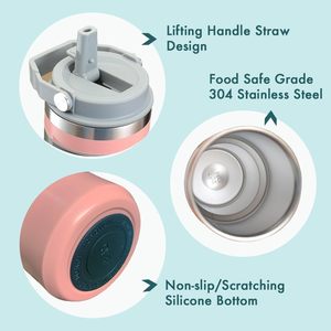 Factory Wholesale Promotional Travel Camping Car Coffee Milk 20oz 30oz <b>Double</b> <b>Wall</b> Stainless Steel Tumbler with Handle and Straw - Product Image 4
