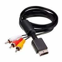 Câble audio-vidéo AV en plastique de 1,8 m pour la connexion de la manette de jeu PS2