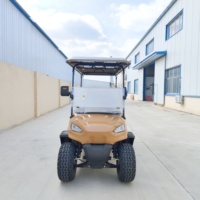 Voiturette de golf électrique intelligente Florescence en gros, 6 places, orange, mini-voiturette au lithium 48V 5000W puissante pour usage urbain et en camping, 30 km/h
