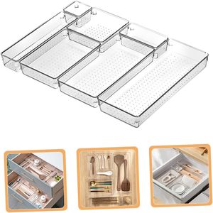 Wholesale 4 25pcs <b>Plastic</b> PET Injection-Molded Flexible Freely Combinable Transparent Versatile Drawer Organizers Container <b>Box</b> - Product Image 2