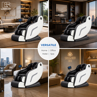 Fauteuil de massage professionnel LEERCON 4D à gravité zéro, portable, pliable, pour le corps entier, avec étirement thaïlandais, luxe, compresse chaude automatique