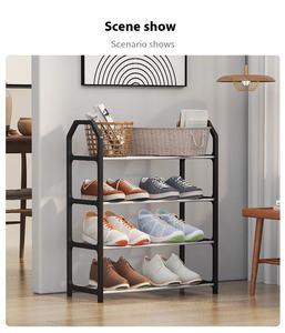 Freestanding Coat <strong>Rack</strong> with Shelves, <strong>4</strong>/5 Layer Folding Clothes Hanger Organizer for Bedroom, Entryway Bag Storage Stand - Product Image 4