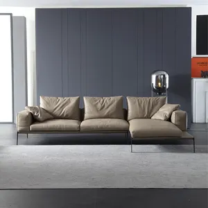 Alta qualidade Home Furniture Uso Geral couro genuíno L Shaped Sofá tecido sala sofá