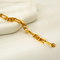 Bracelet en acier inoxydable plaqué or véritable PVD Joyas De Acero Inoxidable Al Por Mayor Bijoux de mode pour filles pour anniversaire