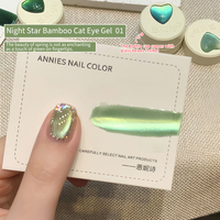 Sommernacht Schatten Star bambus Moonlight Cat Eye Gel politur Full Set Green Series Nagel gel politur