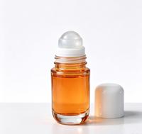 Flacon roll-on en verre ambré transparent de 60 ml à fond épais, flacon vide pour huile essentielle avec bille en PE, contenant d'emballage cosmétique