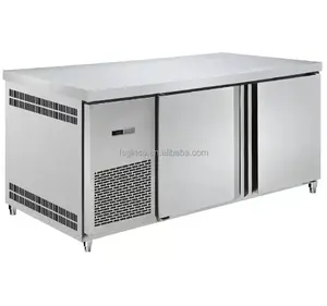 2 door counter chiller commercial stainless steel under counter refrigerator for sale