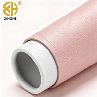 Boîte d'emballage cylindrique pour bouteille d'huile essentielle en papier recyclé, matériaux recyclables, couvercle personnalisable, estampage UV/à chaud