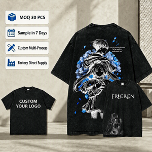 เสื้อยืดผู้ชายลายอนิเมะ <span class=keywords><strong>Frieren</strong></span> Himmel ซีรีส์พิเศษ พิมพ์ลาย DTG 2000 แบบกำหนดเอง ลายคมชัด พิมพ์สองด้าน ผ้าฝ้าย <span class=keywords><strong>100</strong></span>% ซักกรด - Product Image 1