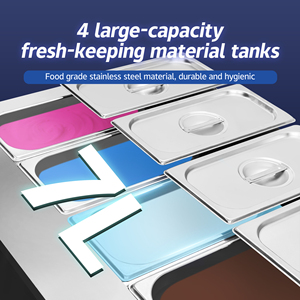 Machine à glace molle à 2 compresseurs, 7 saveurs, automatique, avec congélateur commercial pour yaourt glacé intégré au réfrigérateur - Product Image 5