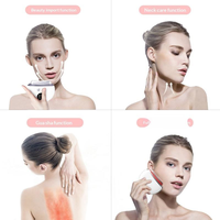 Mini masseur facial portable : technologie EMS micro-courant, compresse chaude à température constante, rechargeable par USB