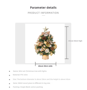 Nouvel arbre de Noël lumineux blanc chaud à LED, mini arbre de pin avec cônes, <span class=keywords><strong>40</strong></span> cm, branches pliables, alimenté par piles, décoration de bureau intérieure - Product Image 4