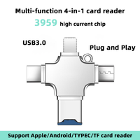 Gran oferta, lector de tarjetas SD de memoria Micro 4 en 1 para teléfono, Android, Mac, PC, cámara tipo C para IOS, lector Usb C Android, lector portátil