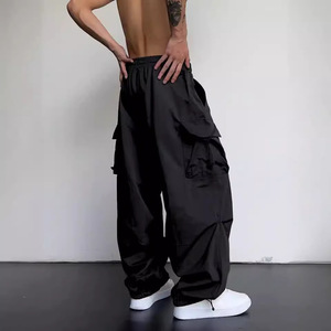 Pantalon <span class=keywords><strong>cargo</strong></span> large pour homme, style salopette, <span class=keywords><strong>en</strong></span> polyester à séchage rapide, nouveau modèle d'été, coupe parachute - Product Image 2