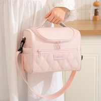 Sac isotherme portable classique en nylon imperméable avec doublure PEVA, pour 2 personnes, idéal pour le bureau, l'école, les repas, les pique-niques et les déjeuners.