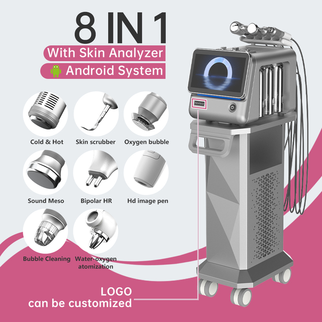 NewFace CE 8 in 1 Hydro Beauty Facial Machine Manufacturer AI Intelligence Skin Analysis Hydra Bubble Facial Care Beauty Machine