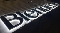 Enseignes lumineuses LED 3D personnalisées avec lettres rétroéclairées, logo Halo Lit, lettres en acier inoxydable, signalétique publicitaire pour les devantures de magasins