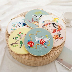 Flor chinesa Broderie Bordado Kit Ponto Cruz Conjunto Com Padrão De Argola Impresso Bordado Costura Arte Artesanato Decoração - Product Image 1