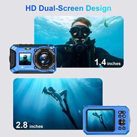 Kamera Digital Snorkeling Bawah Air 4K 56MP CMOS Layar Ganda Baterai Lithium 1500mAh >7x Zoom Optik Gambar Optik