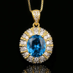 Parure de bijoux vintage en zircon taille ovale – Bagues, collier et boucles d'oreilles plaqués or pour femme – Idéale pour mariage, fiançailles, anniversaire, soirée - Product Image 5