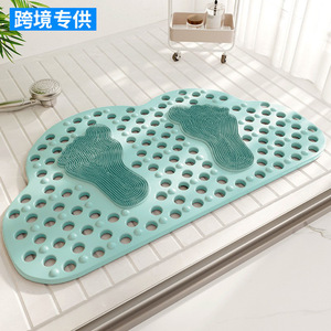 Alfombra de baño antideslizante impermeable con diseño hueco, estilo minimalista, color sólido. - Product Image 2