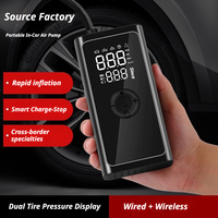 Gonfleur de pneus sans fil 19 mm 150 PSI 25 L/min, double écran, arrêt automatique, pompe à air portable pour voiture 3000 mAh avec batterie externe