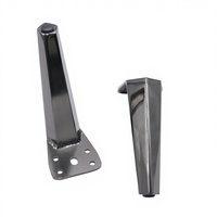 Pieds de meubles modernes en métal pour canapé, lit, armoire, finition chrome noir, hauteur personnalisée, marque Fortress