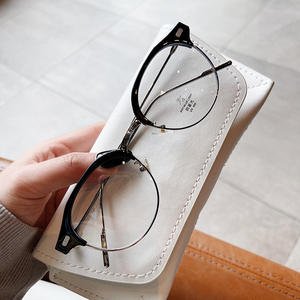 Lunettes de vue Qianai ovales demi-cerclées, verres PC anti-lumière bleue, style rétro unisexe R2 21066 - Product Image 3