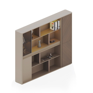 La Librería de Oficina Premium de Nuevo Diseño Cuenta con Tiras de Luz LED Integradas, Estantes Abiertos Espaciosos y Puertas de Gabinetes <span class=keywords><strong>Cerradas</strong></span> - Product Image 2