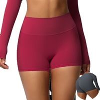 Short de sport taille haute respirant, extensible dans quatre directions, séchage rapide, double face, haute qualité, idéal pour le yoga et la course à pied