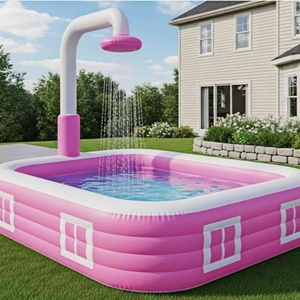 Piscina Inflable de PVC Azul para Exteriores, para Adultos y Niños, Piscina Familiar Elevada sobre el Suelo para Niños, Entretenimiento - Product Image 2