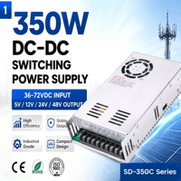 Convertisseur DC-DC SD-350 350W, 19-144V vers 12V/24V/48V, sortie simple, isolation 1500VAC, alimentation industrielle à courant élevé 60A