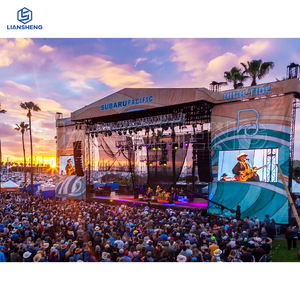 आउटडोर कॉन्सर्ट रोशनी स्पीकर ट्रस उठाने वाले ट्रस सिस्टम पोर्टेबल स्टेज मंच का प्रदर्शन करता है - Product Image 4