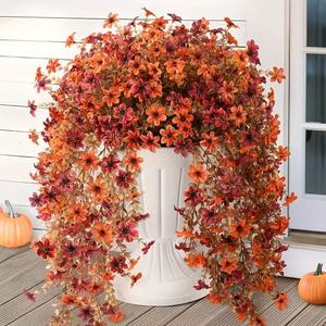 Bouquet de fleurs d'eucalyptus artificielles 30cm-100cm, fleurs en soie, panier suspendu extérieur, décoration maison et bureau - Product Image 3