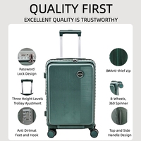 Valise cabine rigide 20 pouces avec compartiment avant pour ordinateur portable, roulettes pivotantes, serrure TSA, idéale pour les voyages d'affaires