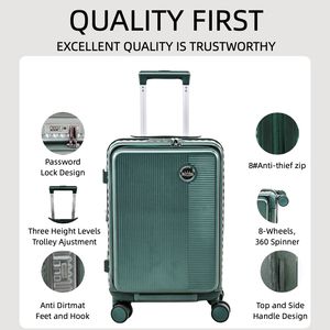 กระเป๋าเดินทางแบบแข็งขนาด 20 นิ้ว ดีไซน์ทันสมัย มีช่องใส่แล็ปท็อปด้านหน้า <span class=keywords><strong>ล้อ</strong></span>หมุนเงียบ ได้รับการรับรองจาก<span class=keywords><strong>ส</strong></span>ายการบิน - Product Image 2