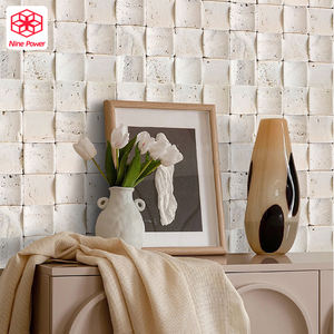 Panneau en pierre de mosaïque de travertin de MCM de pierre flexible pour la conception intérieure Finition en pierre réaliste Panneaux muraux faciles d'installation - Product Image 1