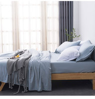 Joyeux Noël – Ensemble de draps plats 300TC rafraîchissants en viscose de bambou 100 % biologique, personnalisable, écologique, certifié OEKO-TEX
